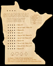 Load image into Gallery viewer, Minnesota Shanghai Rummy shaped gameboard front.
