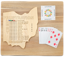 Load image into Gallery viewer, Ohipo State shaped Frustration Rummy Gameboard.
