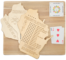 Load image into Gallery viewer, Wisconsin bundle pack. Euchre. Cribbage. Frustration Rummy.
