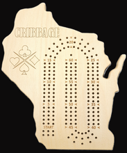 Load image into Gallery viewer, Wisconsin Cribbage gameboard
