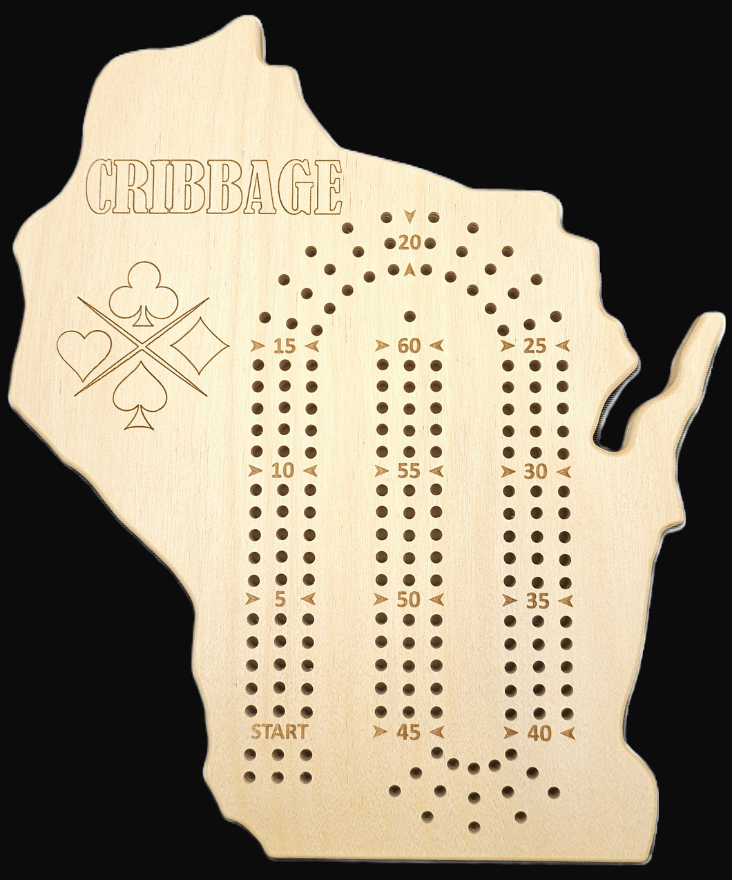 Wisconsin Cribbage gameboard