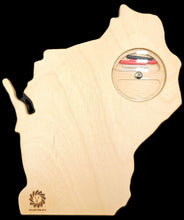 Load image into Gallery viewer, Wisconsin shaped Euchre gameboard back with peg storage solution.
