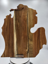 Load image into Gallery viewer, Acacia wood cutting boartd, Michigan lower penninsula shaped cutting board, roarycraft
